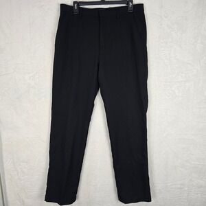 Oobe Mens Black Dress Work Pants Flat Front Uniform Trousers 32x32